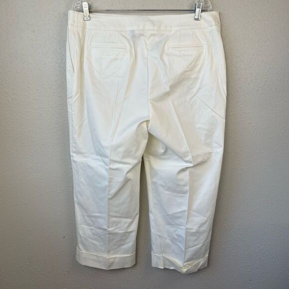 Apostrophe White Stretch Cropped Pants Size 14 EUC - Picture 3 of 5